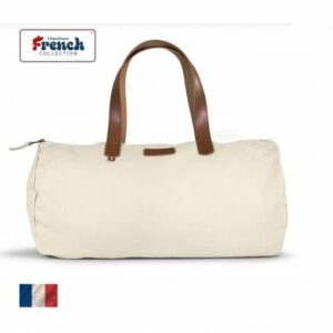 sac polochon ecru anse cuir