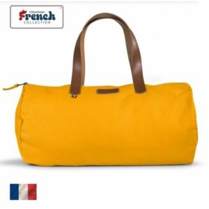 sac polochon avec anses cuir jaune