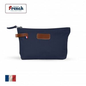 trousse de toilette avec cuir bleu marine